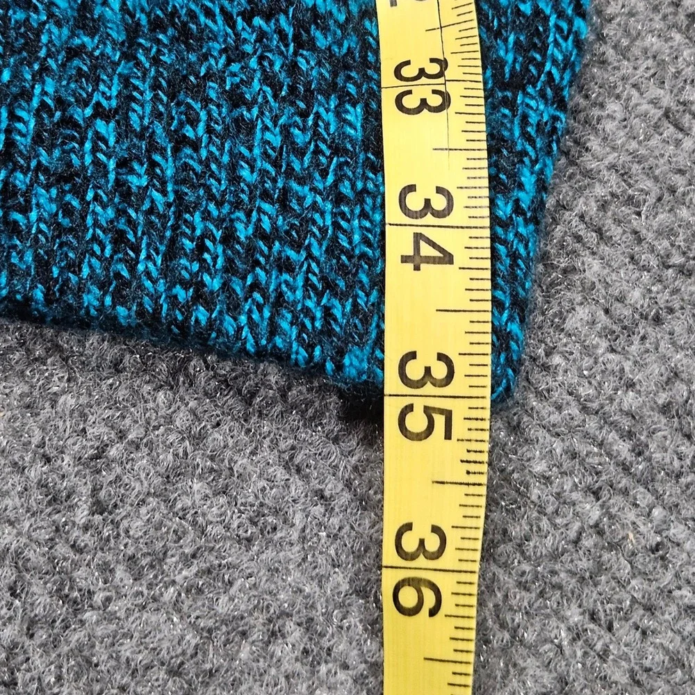 Vintage Llama Knit Half‎ Zip Sweater Medium Blue Black Marled Pattern Pullover